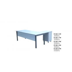 مكتب ميلامين أبيض مع ملحق بعدة مقاسات 