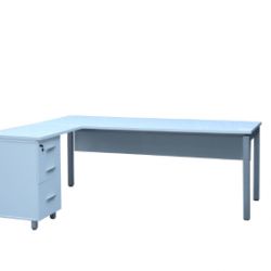 مكتب ميلامين أبيض مع ملحق بعدة مقاسات 