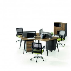 مكتب بارتشن ثلاثي بأرجل حديد بعدة ألوان