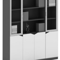 دولاب ملفات أبيض مع رصاصي 4 درفة