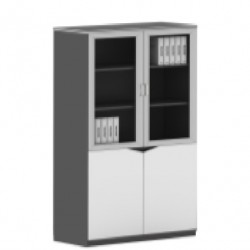 دولاب ملفات أبيض ورصاصي 2 درفة